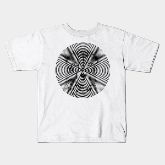 Cheetah Face Close-up in Spiroglyphic Style Spiral Circles Kids T-Shirt by scotch